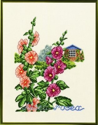 click here to view larger image of House with Flowers 26ct (counted cross stitch kit)