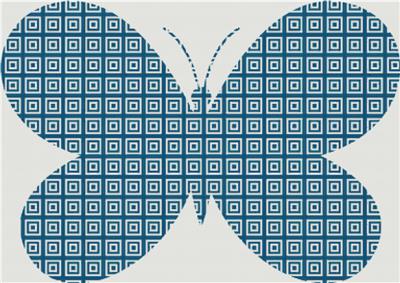 Square Azulejo Tile Butterfly
