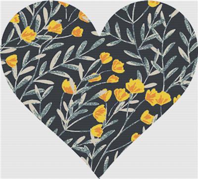 click here to view larger image of Yellow Floral Heart (chart)