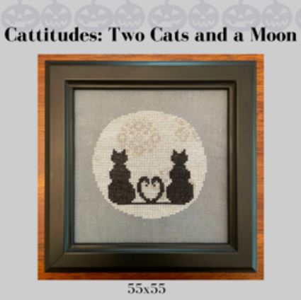 Cattitudes - 2 Cats and a Moon