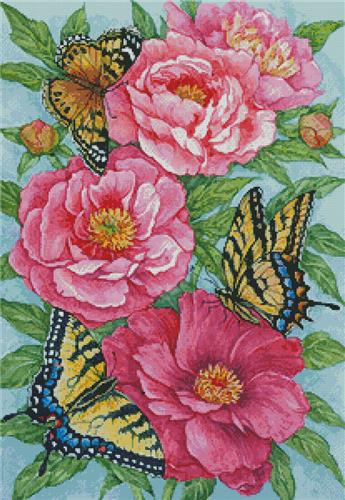 click here to view larger image of Peonies and Butterflies (chart)