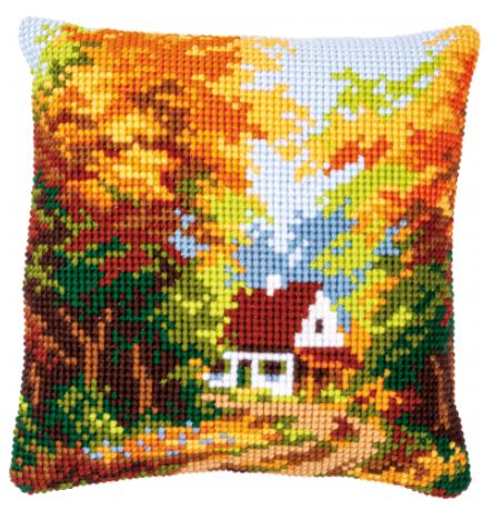 click here to view larger image of Forest House - Cushion (needlepoint)