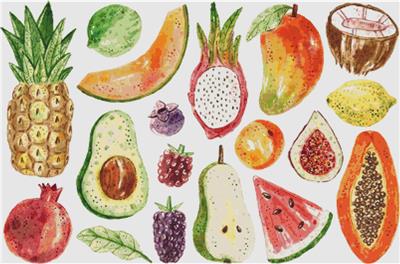 Watercolour Fruit