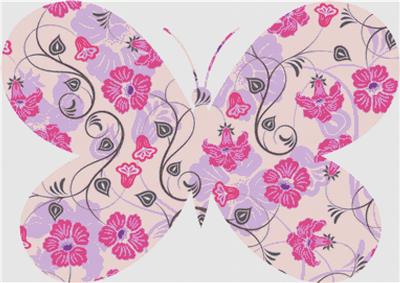 Purple and Pink Floral Butterfly