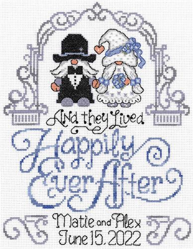 click here to view larger image of Mr and Mrs Gnome  - Ursula Michael (counted cross stitch kit)