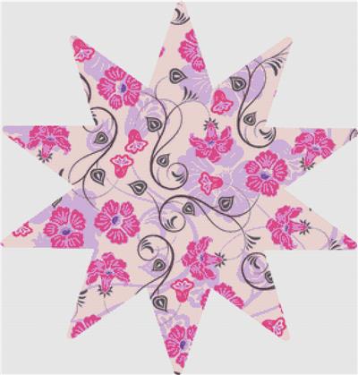 Purple and Pink Floral Star