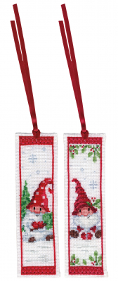 click here to view larger image of Christmas Gnomes Bookmarks (counted cross stitch kit)