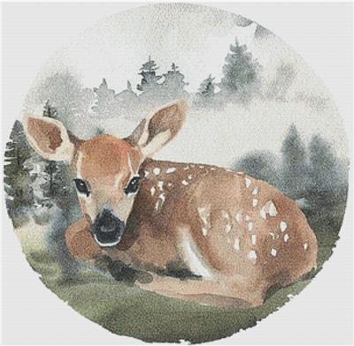 Watercolour Deer Circle