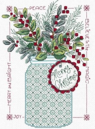 click here to view larger image of Merry Christmas Mason Jar (chart)