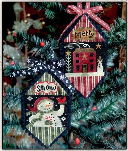 Snowman and House Ornaments