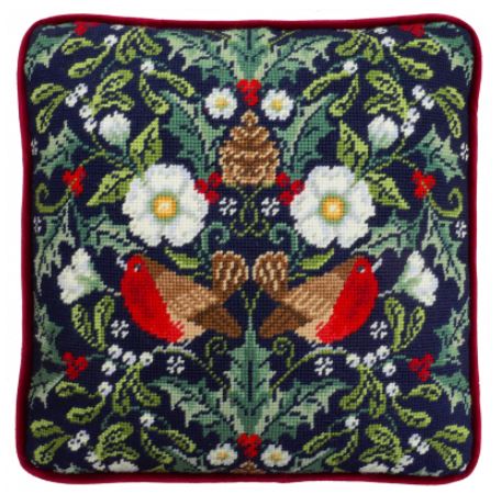 click here to view larger image of Winter Robins Tapestry (needlepoint kit)