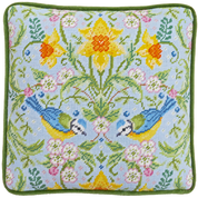 click here to view larger image of Spring Blue Tits Tapestry (needlepoint kit)