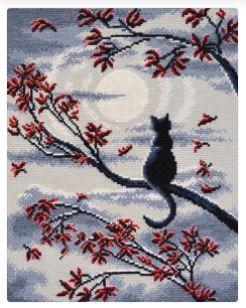 click here to view larger image of Moon Cat (counted cross stitch kit)