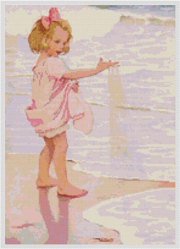 Young Girl in the Ocean Surf (Jessie Wilcox Smith)