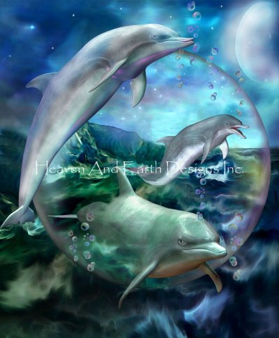 click here to view larger image of Three Dolphins Mini -  Carol Cavalaris (chart)