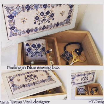 Feelings In Blue Sewing Box