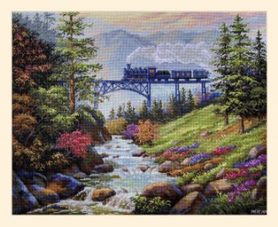 click here to view larger image of Mountain Railway (counted cross stitch kit)