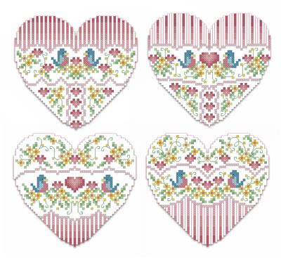 Little Bird Valentine Heart Ornaments