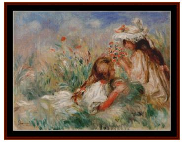 Girls in the Grass - Renoir