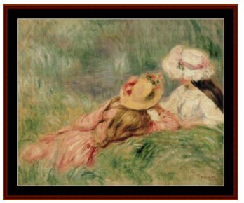 Girls on the Riverbank - Renoir