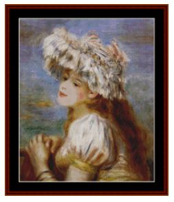 Girls in a Lace Hat (Small) - Renoir