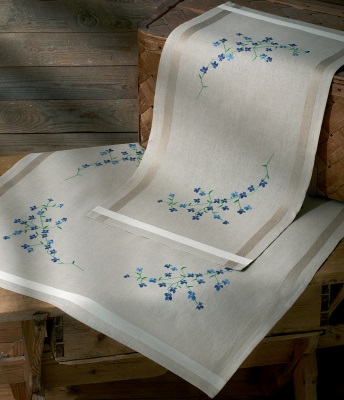 click here to view larger image of Lobelia Table Topper - Embroidery (lower) (embroidery kit)