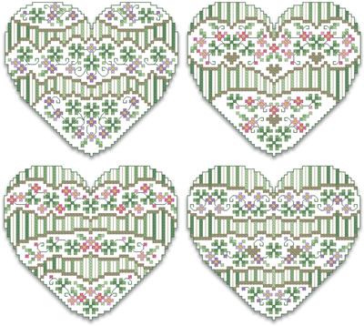Crazy Shamrock Hearts Ornaments