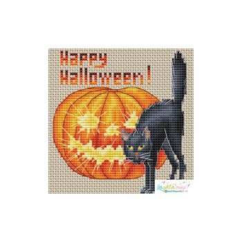 click here to view larger image of Happy Halloween (Black Cat & Jack O Lantern) (chart)