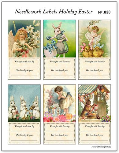 Needlework Labels Holiday Easter No 30