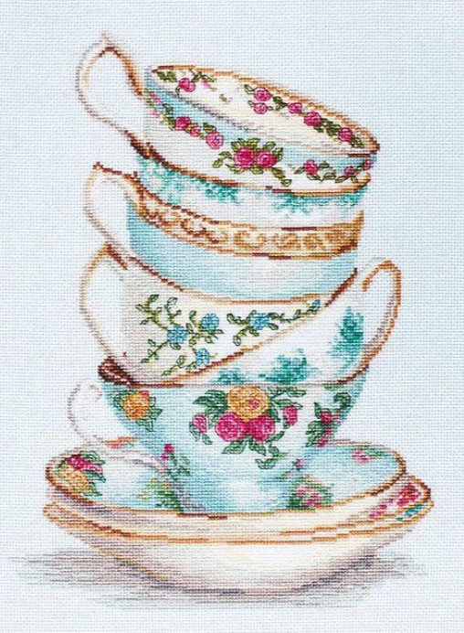 Turquoise Themed Tea Cups