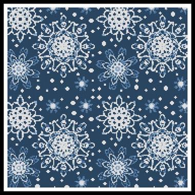 Blue Snowflakes Cushion