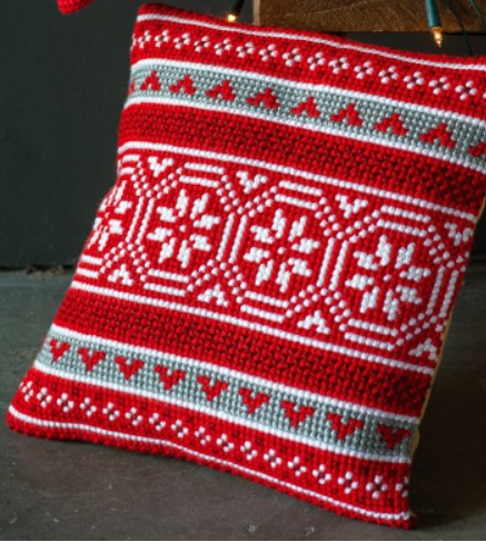 click here to view larger image of Christmas Crystal Cushion (counted cross stitch kit)