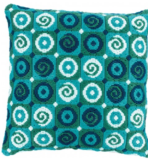 click here to view larger image of Swirls Cushion - Long Stitch (embroidery kit)