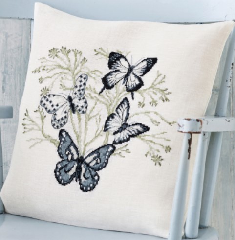 click here to view larger image of Butterflies Cushion (counted cross stitch kit)