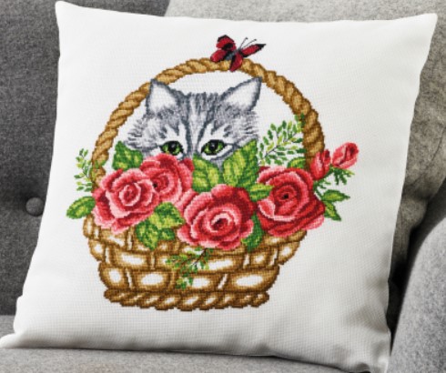 Basket and Cat Cushion
