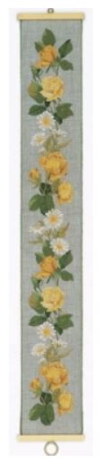 click here to view larger image of Yellow Roses Bellpull (counted cross stitch kit)