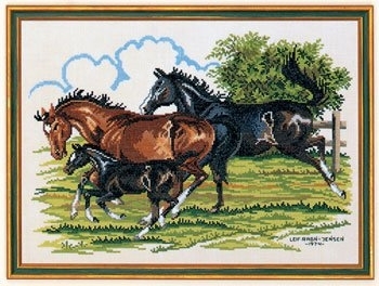 click here to view larger image of Horses w/Foal (counted cross stitch kit)