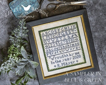 Sampler in Blue and Green 