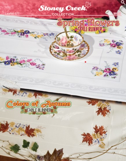 click here to view larger image of Spring Flowers & Colors of Autumn Table Runners (chart)