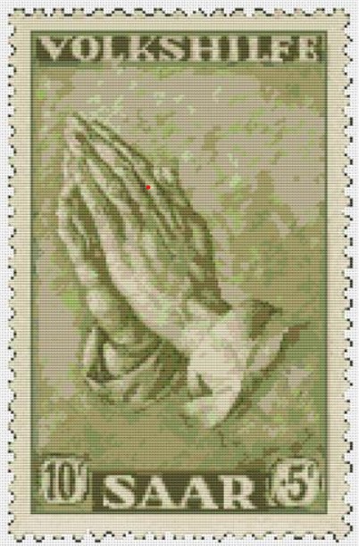 Praying Hands First Issue Stamp (Albrecht Durer)