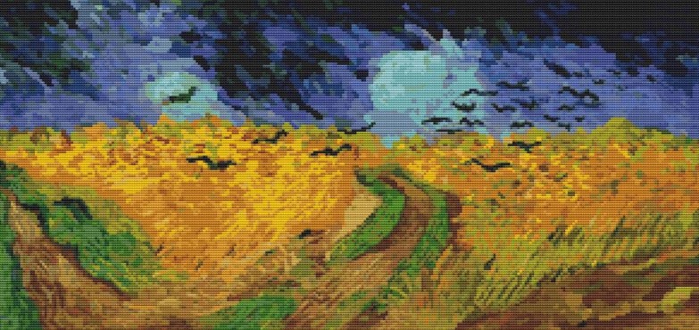 Wheatfield with Crows) (Vincent Van Gogh)