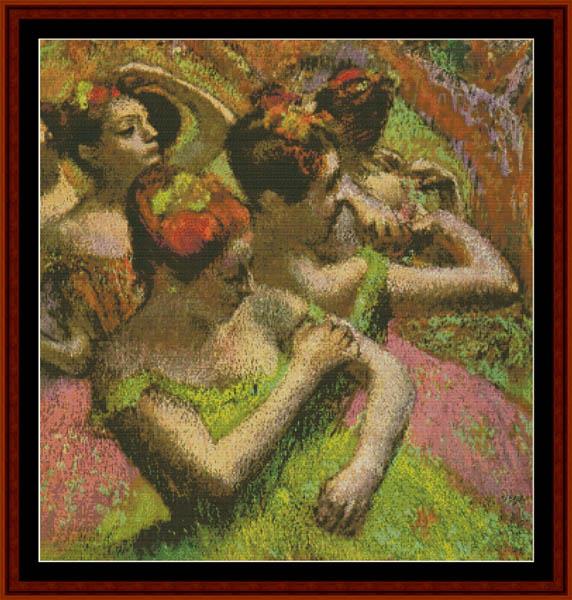 Ballerinas Adjusting Dresses - Edgar Degas