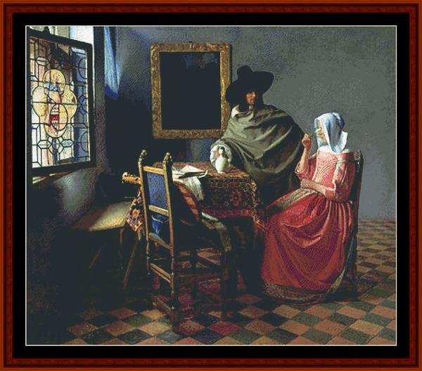 Glass of Wine, The - Johannes Vermeer