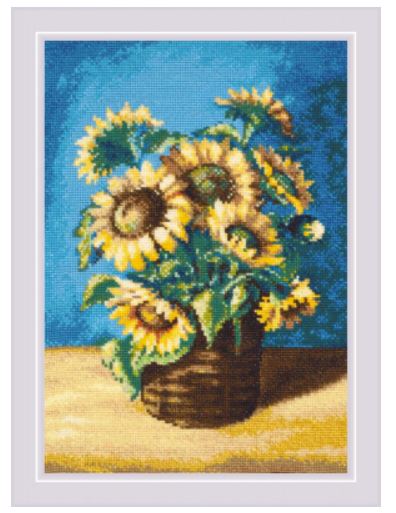 Sunflowers in a Basket after N Antonovas Painting