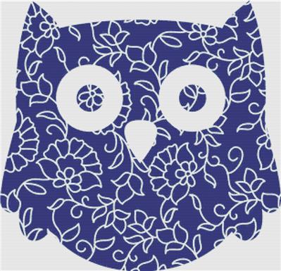 Blue Floral Owl