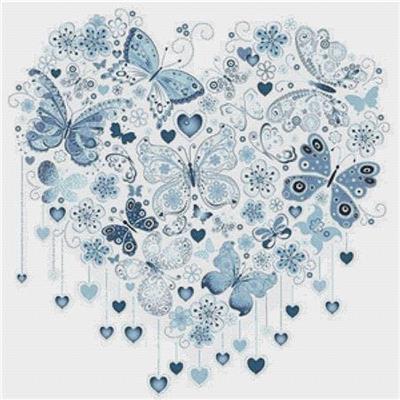 Butterfly Heart - Hamptons Blue