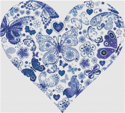 click here to view larger image of Dark Blue Butterfly Heart - Smooth (chart)