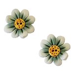 click here to view larger image of Button - Slate Blue Blossom Medium Set of 2 (buttons)