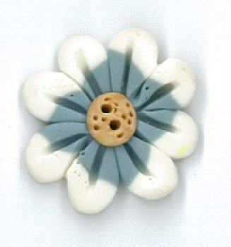 Button - Slate Blue Blossom Medium