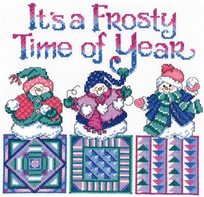 click here to view larger image of Frosty Snowmen (counted cross stitch kit)
